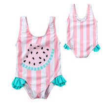 Swimsuits 2019 Kids Baby Girl Bikini Summer Swimwear Newborn Baby Girls Watermelon Print Striped Swimsuit Bikini Bathing Suit 2024 - buy cheap