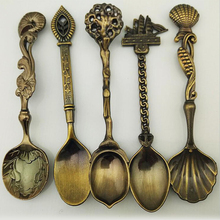 5Pcs Luxury Vintage Royal Style Carved Coffee Tea Mini Ice Cream Scoop Spoon 3 2024 - buy cheap