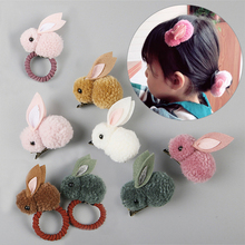 Bola de cabelo de coelho, acessórios para cabelo fofos de animais banda de cabelo elástica para mulheres coreano enfeites 2024 - compre barato