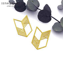 Handmade Jewelry Making Supplies Pendant Laser Cut Metal Raw Brass Window Pattern Charm For DIY Necklace Earrings Brooch RD230 6 2024 - buy cheap