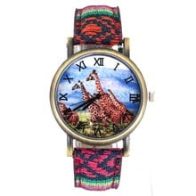 Zoo Giraffe Favorite African Animal Pattern Fashion Jewelry Casual Men Women Canvas Cloth Strap Sport Analog Quartz Watch Gifts 2024 - buy cheap