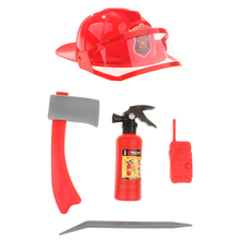 Children Fire Chief Role Play Costume Halloween Cosplay Helmet Set 5 Pieces for Dress Up Accessories 2024 - buy cheap