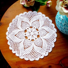 1pc Round Hand Crochet Floral Lace Hollow Table Mat Cloth Doily Coaster Cotton Blend 2024 - buy cheap