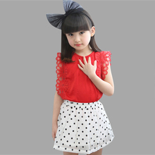 Girls Summer Clothes Chiffon Ruffles Vest + Dot Skirt Casual Clothes For Girls Teenage Kids Girls Clothes 6 8 10 12 Years 2024 - buy cheap