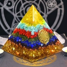 Orgonite Pyramid Reiki FengShui Decoration Handmade Crystal Rune Orgone Energy Converter Resin Decorative Craft Gathering Wealth 2024 - buy cheap