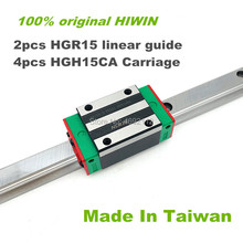 100% HIWIN linear guide rail 2pcs HGR15 350 400 500 600 800mm  linear guide with 4 pcs HGH15CA linear block carriage CNC parts 2024 - buy cheap