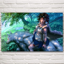 1 peças de lona hayao miyazaki anime princesa mononoke floresta arte posters e impressões parede decoração casa fotos para viver 2024 - compre barato