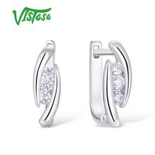 VISTOSO Gold Earrings For Women 14K 585 White Gold Luxury Luminous Diamond Wedding Band Engagement Exquisite Trendy Fine Jewelry 2024 - buy cheap