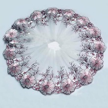 DIY Floral recorte de encaje de tul cinta boda tela flor bordado costura 2024 - compra barato