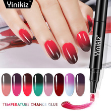 Yinikiz Newest Chameleon Changing UV Nail Pen Temperature Change Colors Gel Varnish Pen Portable Nail Polish Glue Lacquer 2024 - buy cheap