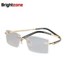 Britzone-gafas De sol sin montura para hombre, lentes De marca De titanio, graduadas ópticas, De Grau, nuevas, China 2024 - compra barato