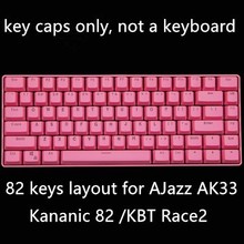 82 Keys/pack PBT Backlit Mechanical Keyboard key caps for AJazz Ak33 Kananic 82 /KBT Race2 82 layout key cap pink 2024 - buy cheap
