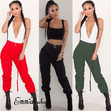 Moda feminina calças de carga solta calças de cintura alta harajuku pantalon femme dames streetwear 2024 - compre barato