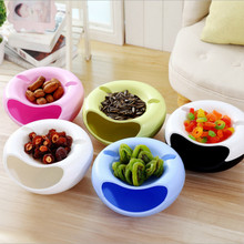 1PC Multifunctional Plastic Fruit Dish Snacks Nut Melon Seeds Bowl Double Layer Candy Plate Peels Shells Storage 2024 - buy cheap