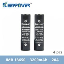 Bateria 18650 mah imr keeppower 4pcs, 4 unidades, imr18650 3200 v máximo 20a carga de célula de energia original envio direto 2024 - compre barato