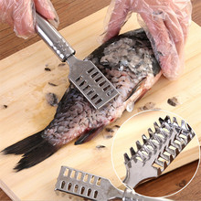 Escova de limpeza rápida de peixe, acessórios de cozinha para limpeza rápida de pele de peixe, escova de limpeza, descalcificador skinner, ferramentas de pesca 2024 - compre barato