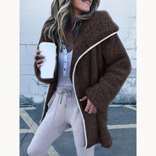 Women Faux Fur Teddy Coat Outerwear 2018 Winter Warm Fur Jacket Casual Elegant Female Lapel Overcoat Plus Size Coat 2024 - buy cheap