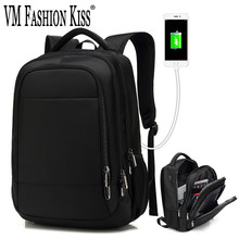 VM-mochila para ordenador portátil de negocios para hombre y mujer, morral escolar con carga USB, a la moda, 15,6 2024 - compra barato