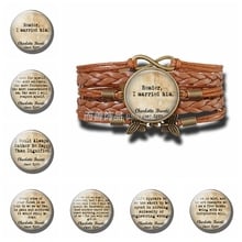 Charlotte Bronte Inspirational Quote Leather Double Multilayer Braided Bracelets Glass Infinite Jewelry Jane Eyre Book Lovers 2024 - buy cheap