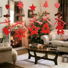 Pingente decorativo de madeira para árvore de natal, artesanato, decoração de natal para casa, festa de natal, 1 peça 2024 - compre barato