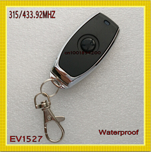 Botão do Transmissor RF Controle Remoto 1 upscale superior À Prova D' Água Preta Botão de Abertura Sem Fio TX 315/433. 92 mhz ev1527 IC PERGUNTAR
