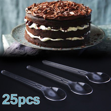 25/50pcs Disposal Plastic Spoon Ice Cream Tea Spoons Dessert Scoop Dessert Scoops Party Tableware 2024 - buy cheap