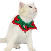 Christmas Small Cat Cute Collar Red Star Shaped Xmas Pet Suit Collar  Teddy Hair Scarf Commanding Pet Accessories 2024 - buy cheap