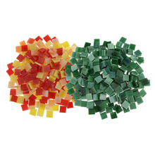 500 Piece Square Glass Mosaic Tiles Vitreous for Mosaic Making Art Craft 10x10mm Green Red Yellow 2024 - buy cheap