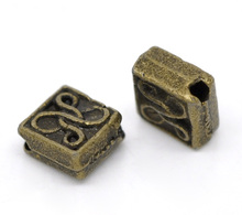 DoreenBeads-Cuentas espaciadoras cuadradas de tono bronce 120, 5x5mm (B14666), yiwu 2024 - compra barato