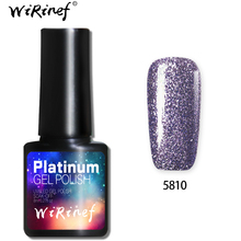 WiRinef Glitter Platinum Gel Nail Varnish Shiny Long Lasting Bright UV Nail Gel Polish Soak Off Nail Lacquer Glue 2024 - buy cheap