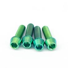 LOT 4 M5 x 16mm Green TC4 GR5 Titanium Alloy Allen Hex Screw Taper Cone Head Bolts For Bicycle 2024 - buy cheap