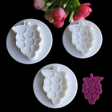 3PCS Grape Shape Plastic Baking Mold Kitchen Biscuit Cookie Cutter Pastry Plunger 3D Stamp Die Fondant Cake Decorating Tools 2024 - buy cheap