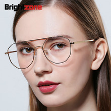 Brightzone мужские и женские очки с полной оправой, металлические очки, очки для близорукости, линзы, сексуальные очки, прозрачные Ретро Оптические дизайнерские брендовые 2024 - купить недорого