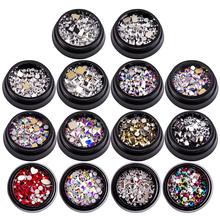 1 caixa de cristal brilhando strass 3d glitter diamante diy unhas arte decorações feminino meninas manicure unhas ferramentas acessórios 2024 - compre barato