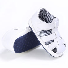 Summer PU Baby Boys Fashion Breathable Hollow First Walkers Soft Soled Solid Out Anti-slip Flip Flop Newborn Shoes 2024 - buy cheap
