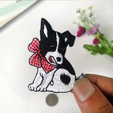 Patches laço kawaii cachorros etiqueta para a roupa traseira borracha bordado diy animais de estimação adoráveis roupas decoração emblemas 2024 - compre barato