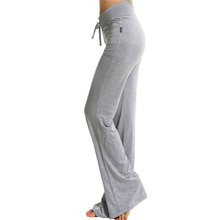 Modelo Plus Size Yoga Calças de Cintura Alta Leggings Esportivos Sportswear Aptidão Mulheres Ginásio Exercício de Corrida Treino Calças Perna Larga 2024 - compre barato