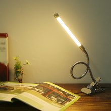 Lámpara de escritorio con Clip de abrazadera LED, lámpara de lectura de cuello de ganso flexible, regulable, alimentada por USB, para sala de estar, biblioteca, oficina, estudiante 2024 - compra barato