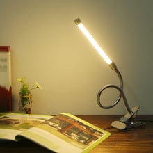 Luminária led dobrável para mesa, com prendedor, usb, ajustável, pescoço em ganso, para leitura, para sala de estar, biblioteca, escritório, estudantes 2024 - compre barato