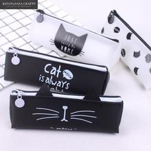 Cat Pencil Case Silica Gel School Supplies Bts Stationery Gift  School Cute Pencil Box Pencilcase Pencil Bag School Tools Kawaii 2024 - buy cheap