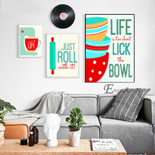 Pintura en lienzo con cita de vida para cocina, carteles e impresiones para sala de estar, imagen artística de pared sin marco, decoración del hogar 2024 - compra barato