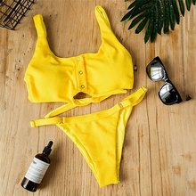 Bañador de dos piezas para mujer, juego de Bikini sensual para mujer, traje de baño acolchado de realce, ropa de playa 2019 2024 - compra barato