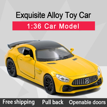 WELLY-coche deportivo de aleación fundido a presión para niños, juguete de modelo de coche con espalda extraíble, 1:36 AMG GT R 2024 - compra barato