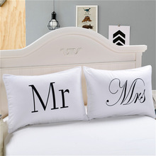 White Couple Pillow Case Throw Pillowcases Lovers Couple Gift One Pair Pillows Bedding Set Bedding Outlet20 2024 - buy cheap