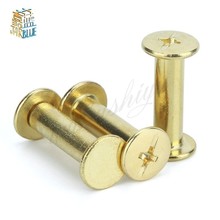 20pcs steel with brass Sex bolt chicago screw book binding post screws  5*6/8/10/12/16/20/25/30/45/50/55/60/65/70/75/80/90/100mm 2024 - buy cheap