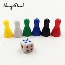 6Pcs Colorful Pieces Pawn Chess Plastic Pieces Dice Set for Board Card Table Party Games Novelty Children Kids Toys 2024 - buy cheap