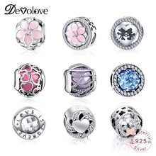 Devolove Dropshipping Authentic 100% 925 Sterling Silver Beads Fit Pandora Original Charms Bracelet Women Jewelry Gift 2024 - buy cheap