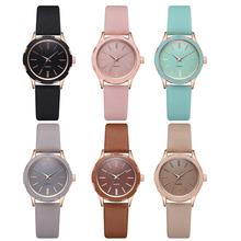 Reloj de cuarzo femenino PU correa de cristal espejo de moda Simple elegante reloj de cuarzo negro Beige marrón gris menta verde rosa 2024 - compra barato