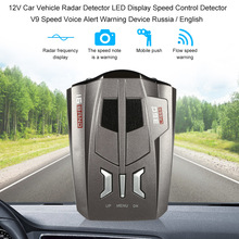 12V Car Vehicle Radar Detector LED Display Speed Control Detector  V9 Speed Voice Alert Warning Device  Russia / English 2019 2024 - buy cheap