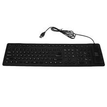 109 Keys USB Silicone Rubber Waterproof Flexible Foldable Keyboard for PC 2024 - buy cheap